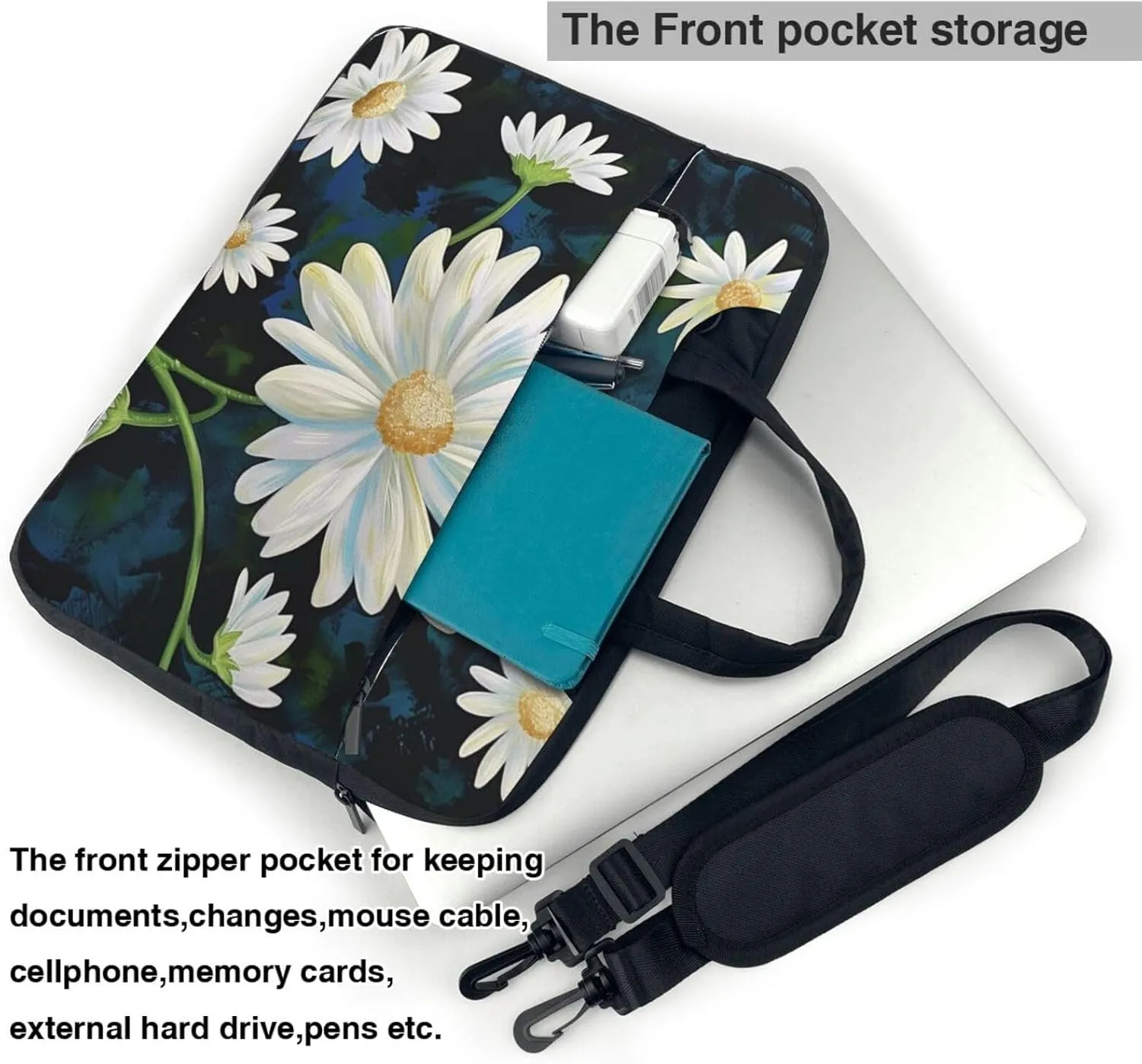 Floral Print Laptop Tote Bag Laptop Tote Travel Bag Business Computer Bag Work Bag for Men Women