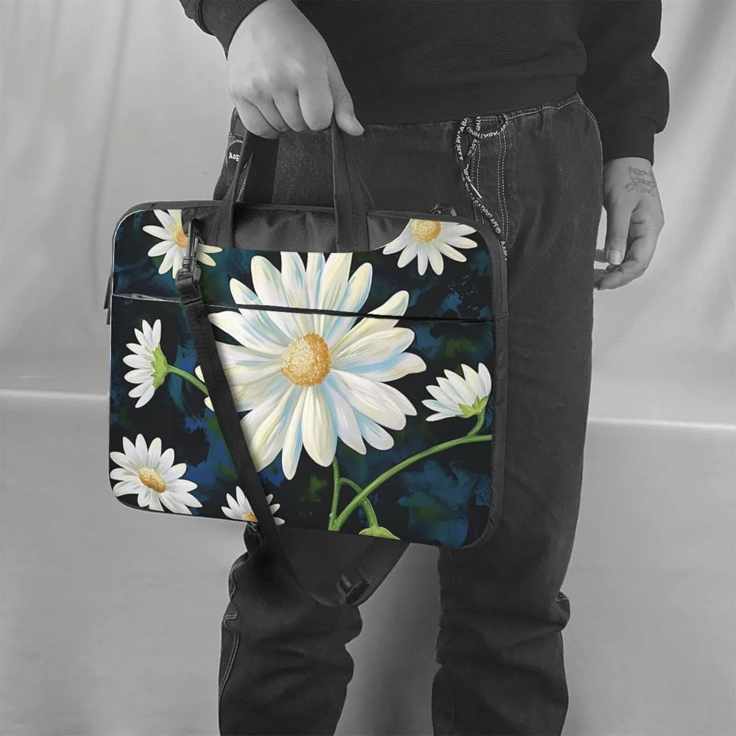 Floral Print Laptop Tote Bag Laptop Tote Travel Bag Business Computer Bag Work Bag for Men Women
