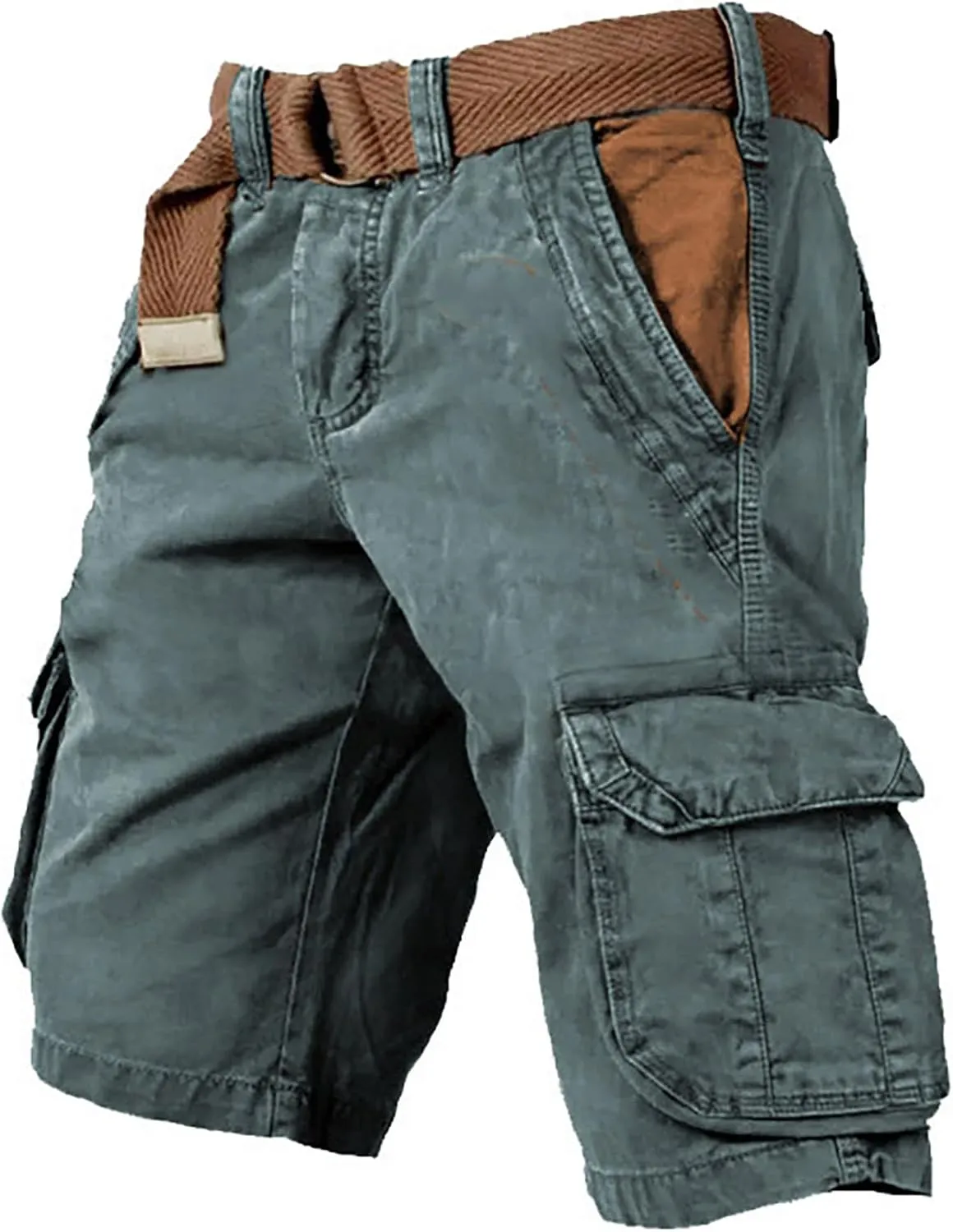 FONMA Cargo Shorts for Men Summer Casual Outdoor Tactical Shorts SolidPatriotic Printed Distressed Washed Military Shorts