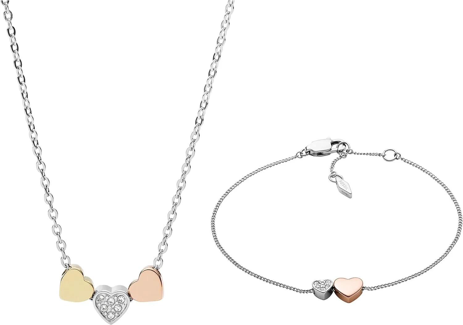 Fossil Women's Sterling Silver or Silver-Tone Stainless Steel Pendant Chain Necklace for Women
