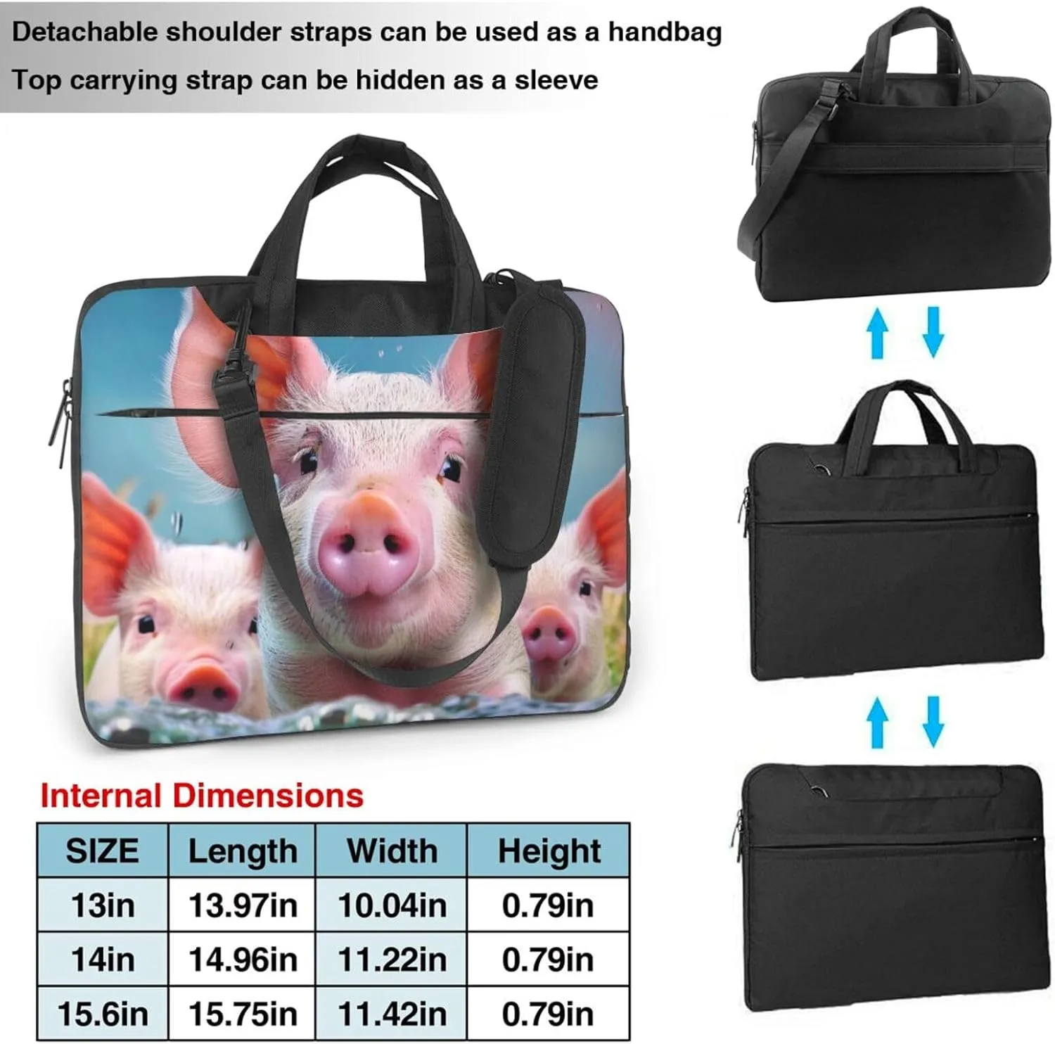 Funny Cute Animal Printed Laptop Tote Bag for Travel Business Computer Bag Work Bag for Men Women