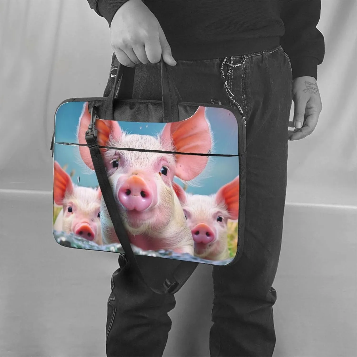 Funny Cute Animal Printed Laptop Tote Bag for Travel Business Computer Bag Work Bag for Men Women