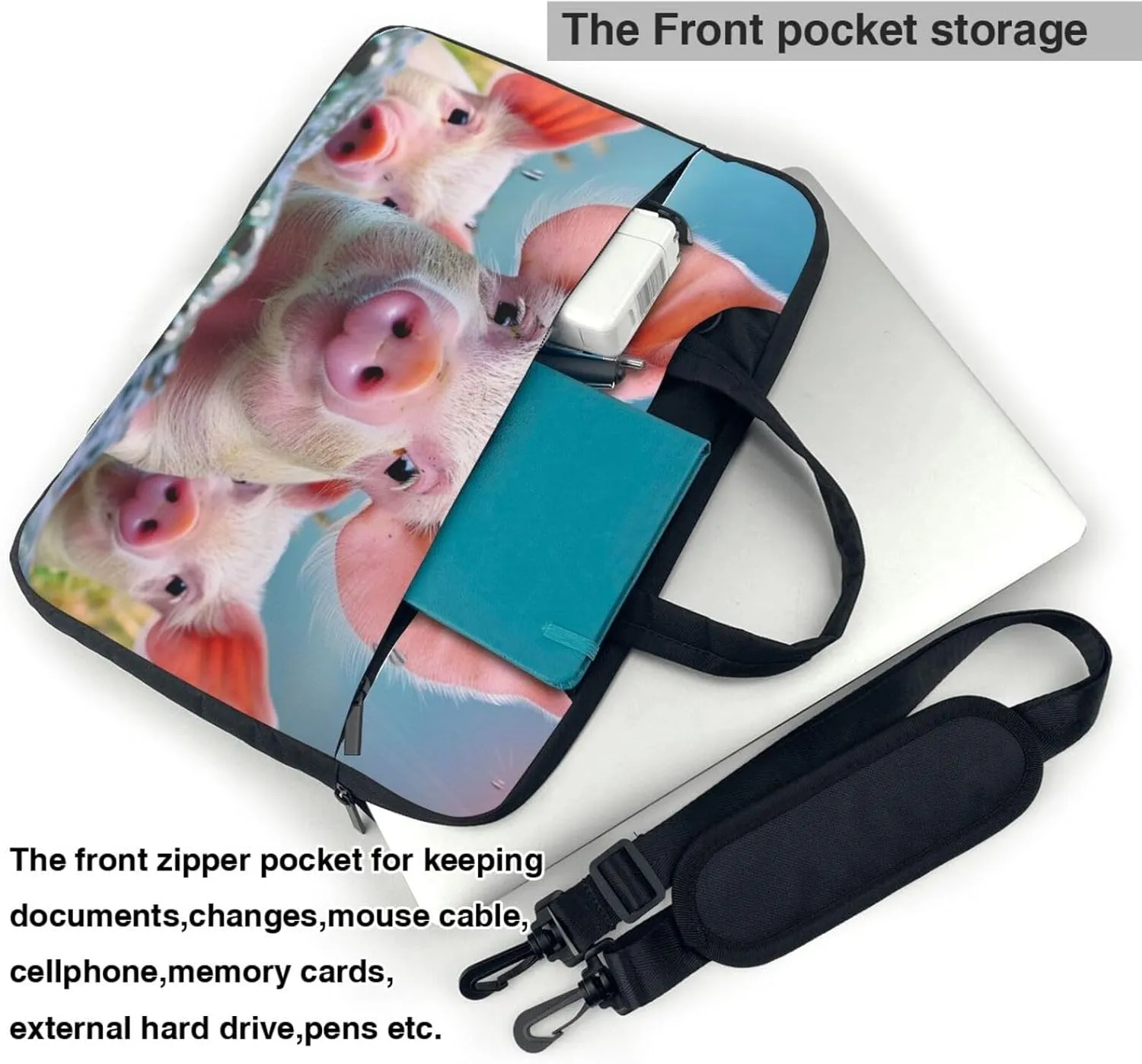 Funny Cute Animal Printed Laptop Tote Bag for Travel Business Computer Bag Work Bag for Men Women