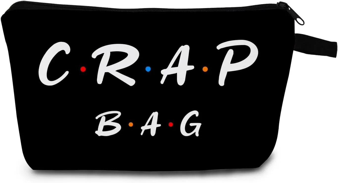 Funny Gift Friend Makeup Bag Colleague Sister Fans Best Friends BFF Pouches for Organization Black Zipper Makeup Bags for Friends Fans Gift Cosmetic Bag for Women Travel Toiletry Bag