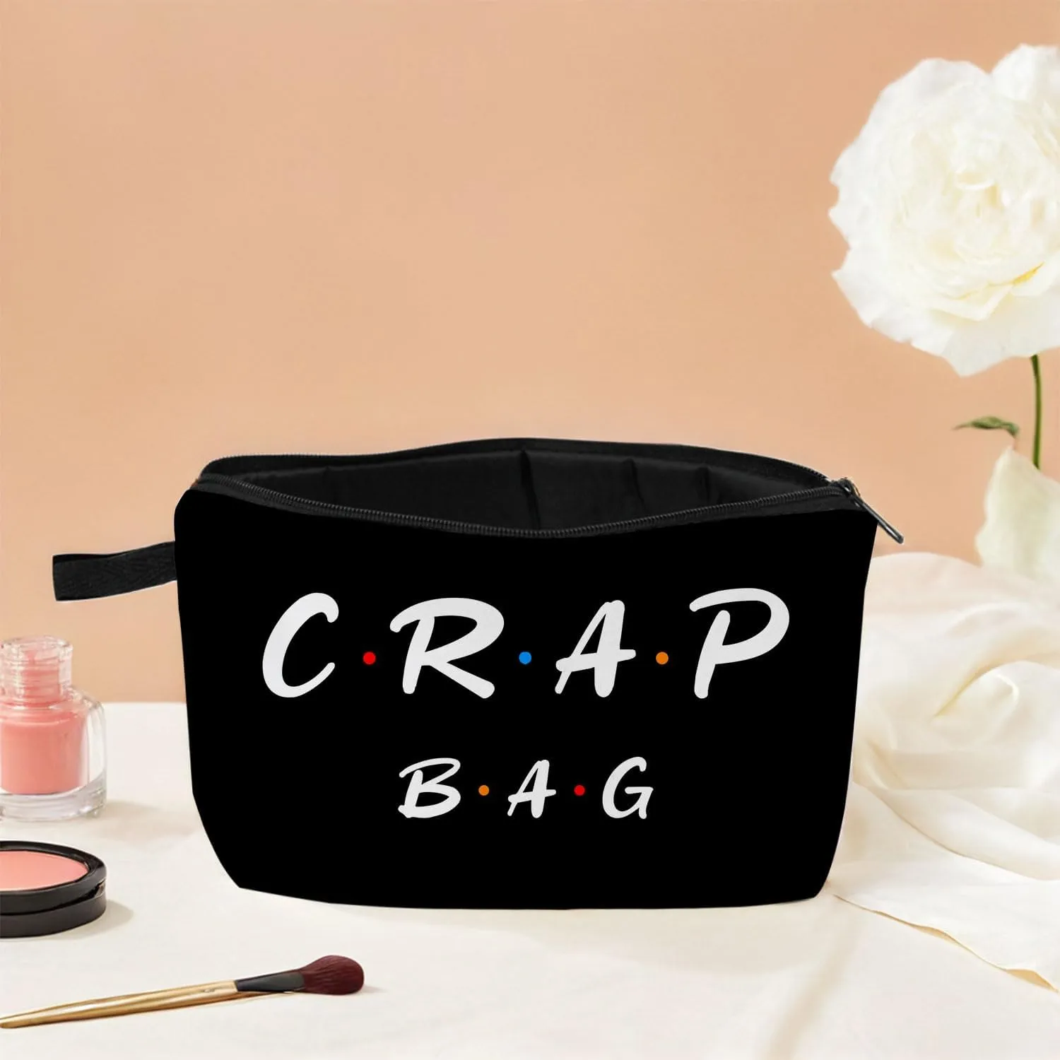 Funny Gift Friend Makeup Bag Colleague Sister Fans Best Friends BFF Pouches for Organization Black Zipper Makeup Bags for Friends Fans Gift Cosmetic Bag for Women Travel Toiletry Bag