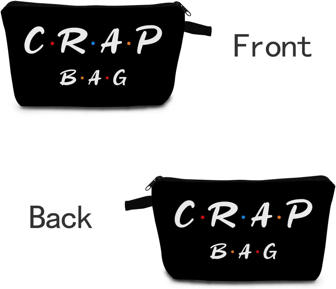Funny Gift Friend Makeup Bag Colleague Sister Fans Best Friends BFF Pouches for Organization Black Zipper Makeup Bags for Friends Fans Gift Cosmetic Bag for Women Travel Toiletry Bag