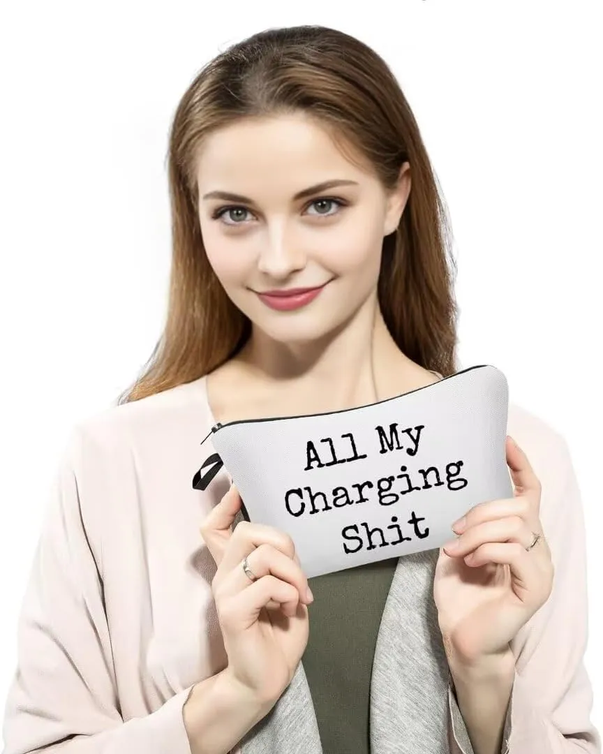 Funny Gifts for Women Birthday Travel Pouch Makeup Bags Birthday Gifts for Best Friend All My Charhing Shit