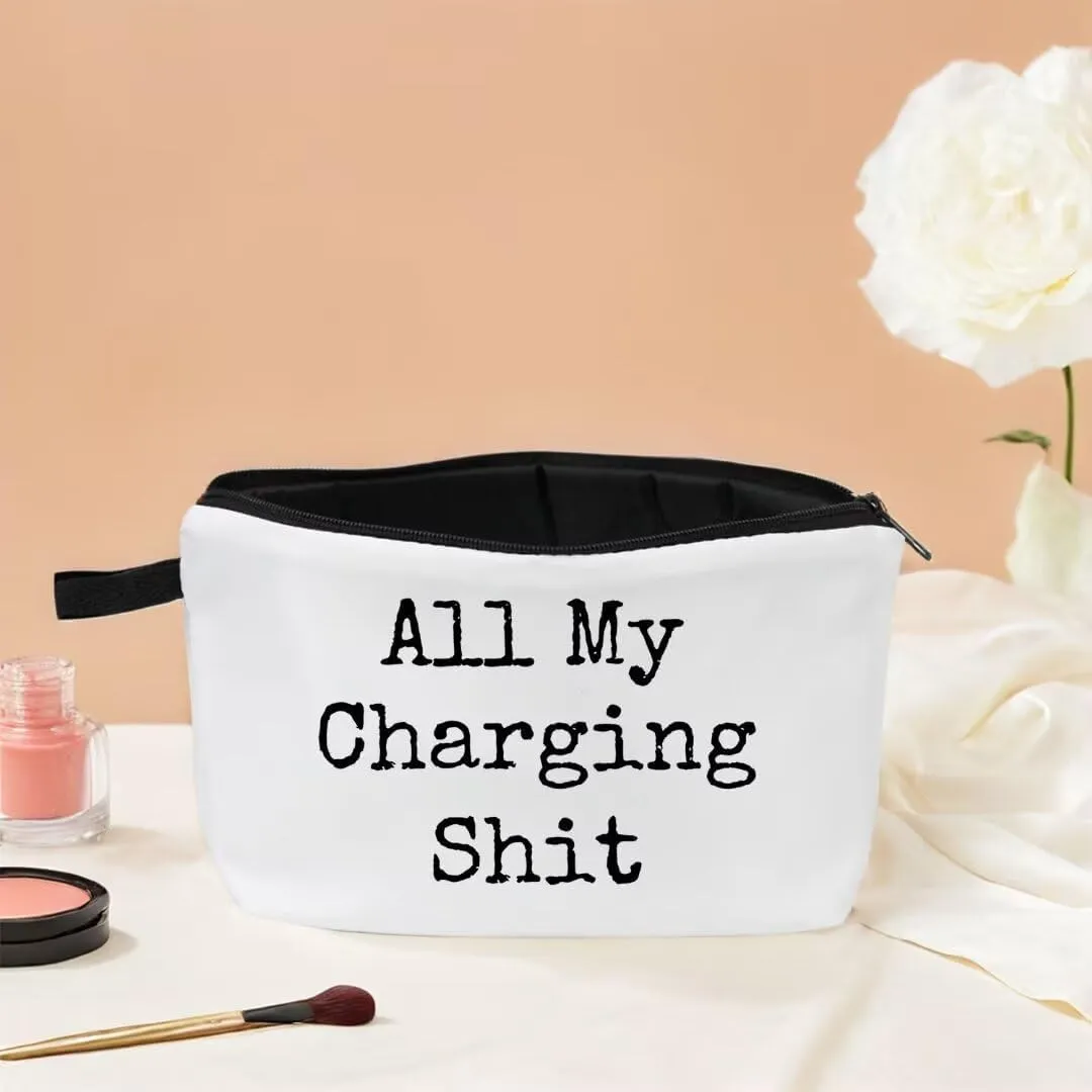 Funny Gifts for Women Birthday Travel Pouch Makeup Bags Birthday Gifts for Best Friend All My Charhing Shit