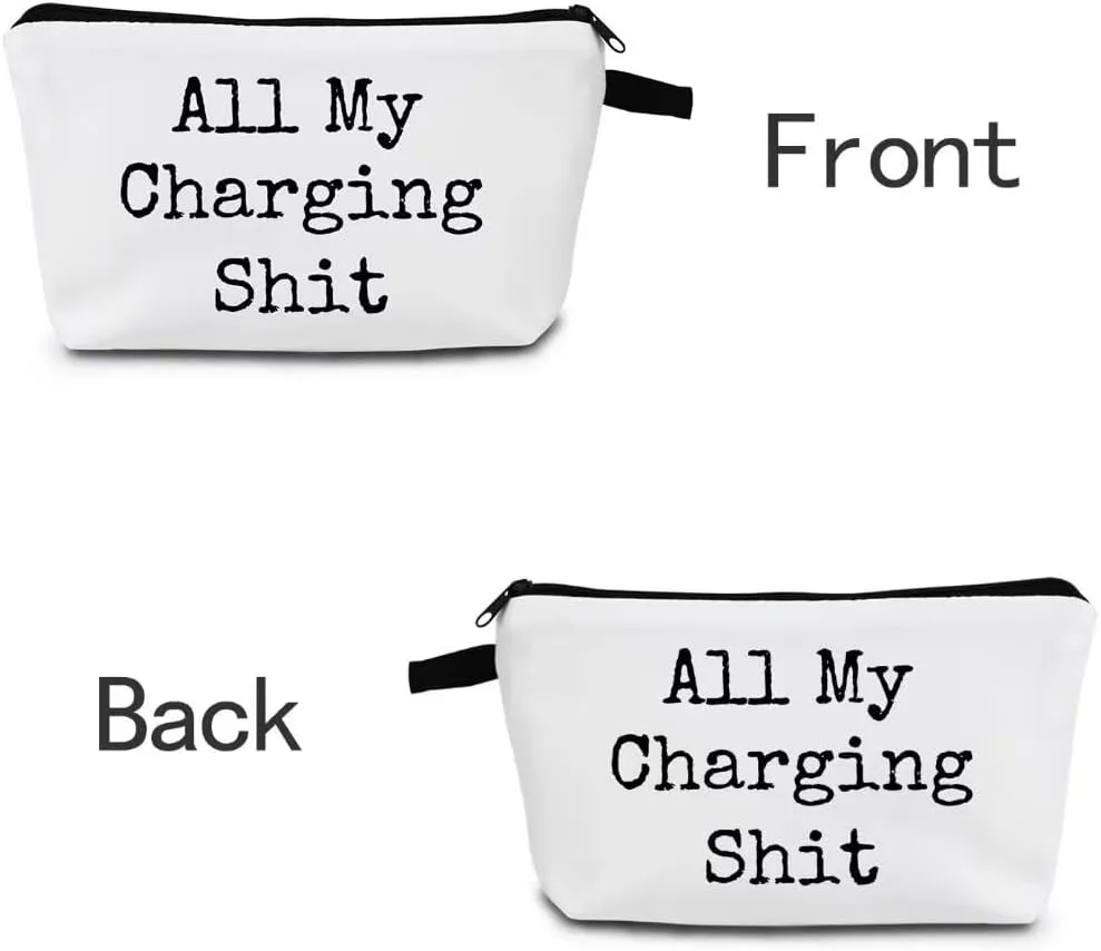 Funny Gifts for Women Birthday Travel Pouch Makeup Bags Birthday Gifts for Best Friend All My Charhing Shit
