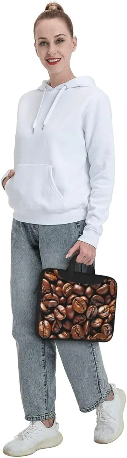 Funny Roasted Coffee Beans Printed Laptop Tote Bag Travel Bag Business Computer Bag Work Bag for Men Women