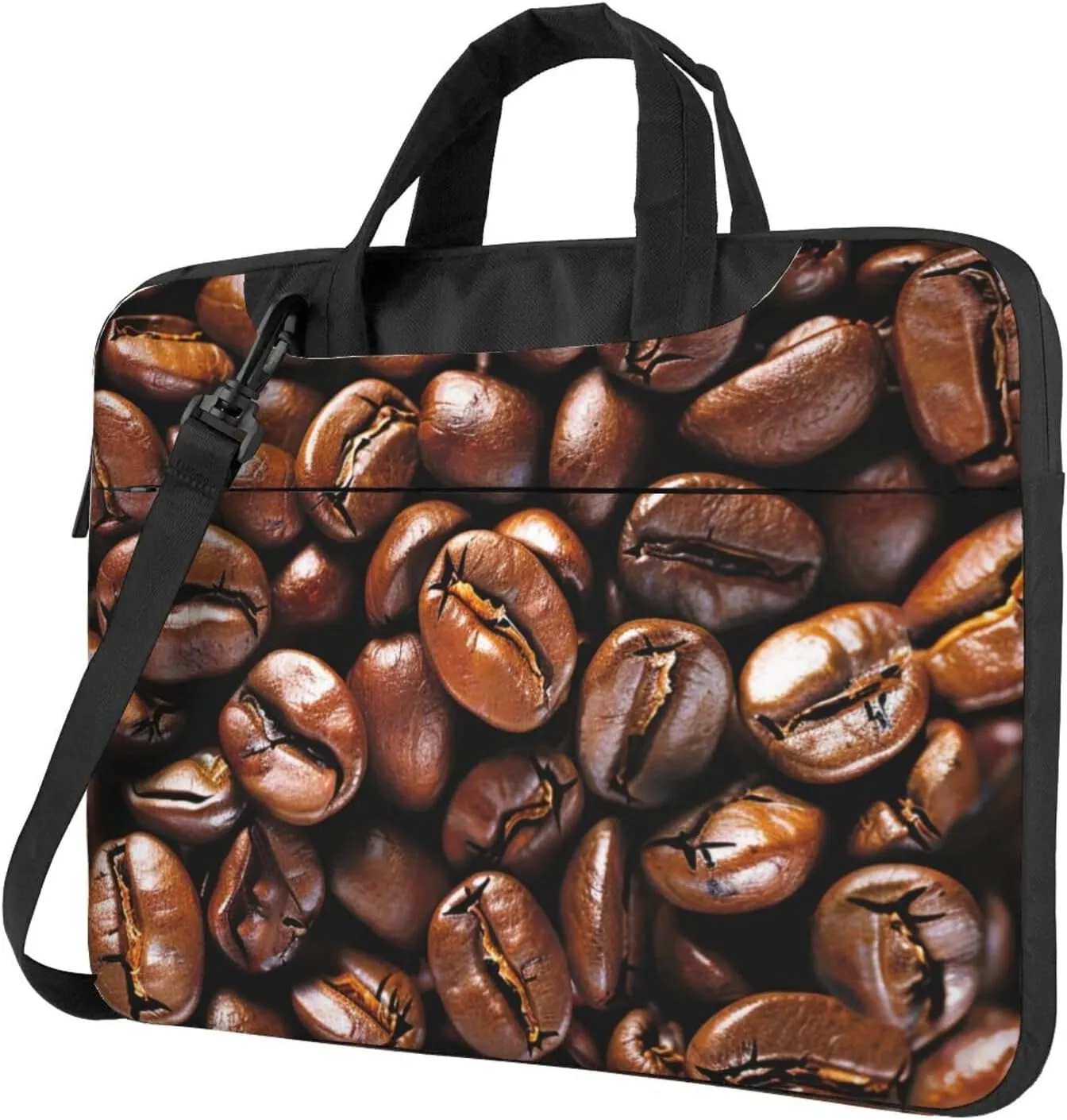 Funny Roasted Coffee Beans Printed Laptop Tote Bag Travel Bag Business Computer Bag Work Bag for Men Women