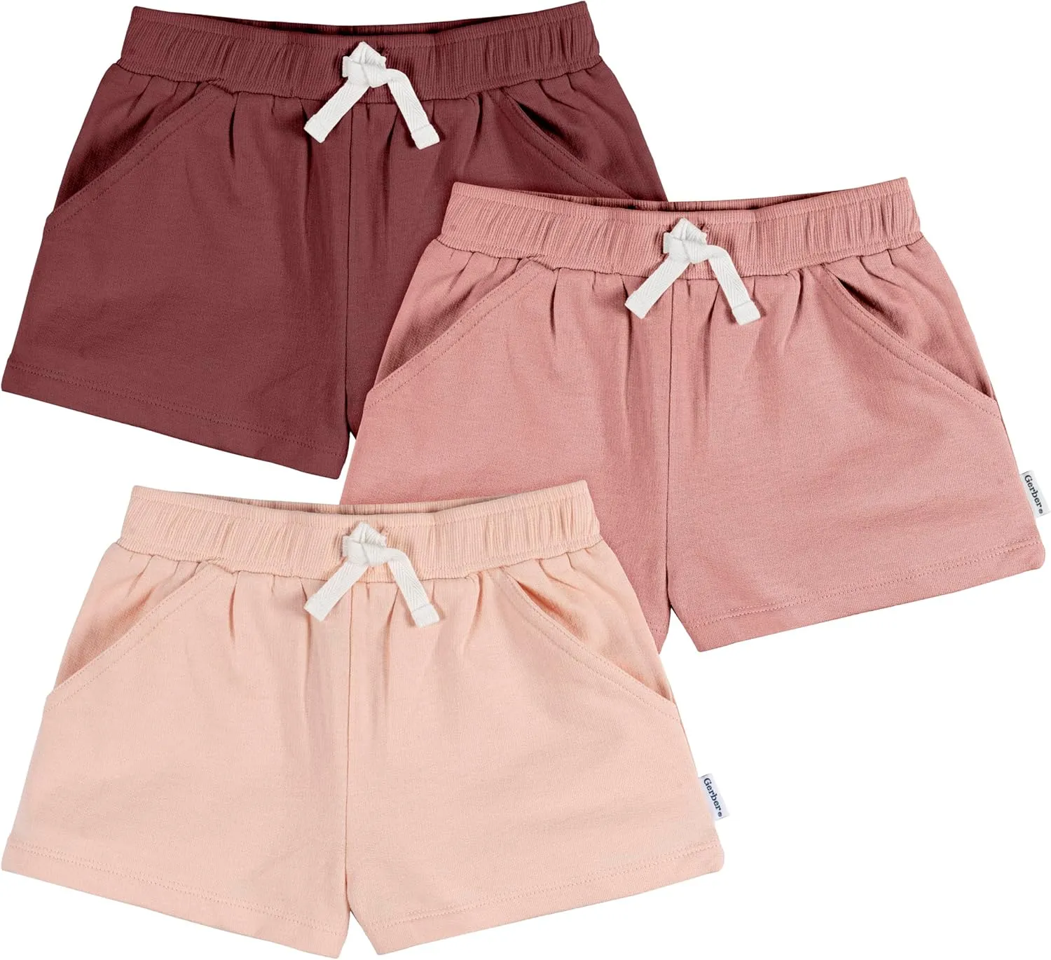 Gerber Baby Girls' 3-Pack Knit Shorts