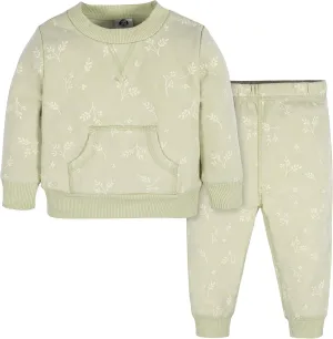 Gerber Baby Girls' Toddler 2-piece Fleece Sweatshirt and Jogger Set