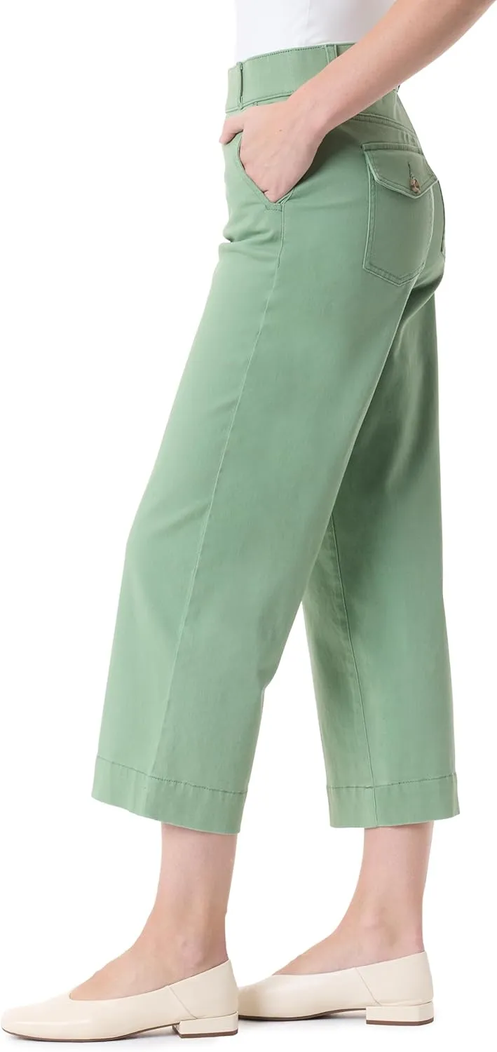 Gloria Vanderbilt Women's Shape Effect Pull on High Rise Wide Leg Crop Standard