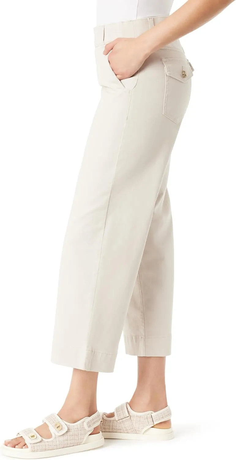 Gloria Vanderbilt Women's Shape Effect Pull on High Rise Wide Leg Crop Standard