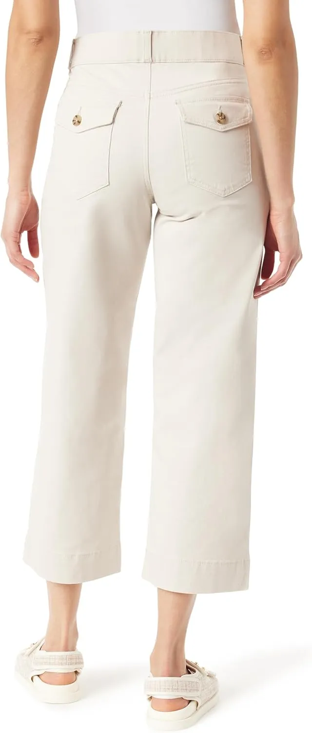 Gloria Vanderbilt Women's Shape Effect Pull on High Rise Wide Leg Crop Standard
