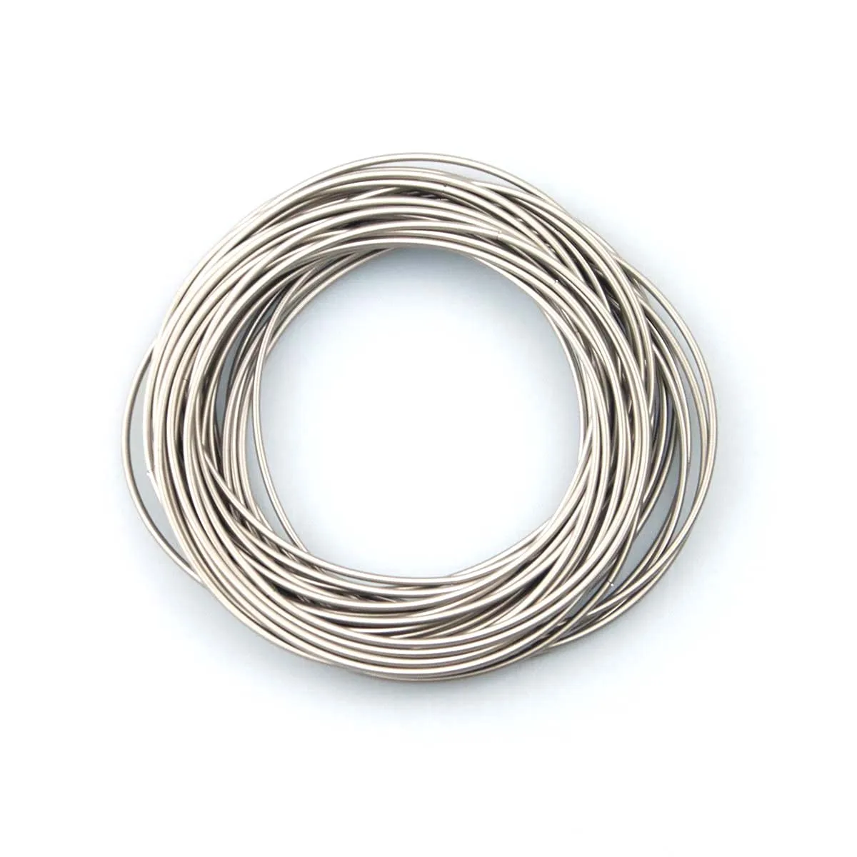 Guitar String Spring Bracelets Silver Stainless Steel Stackable Set Layered Thin
