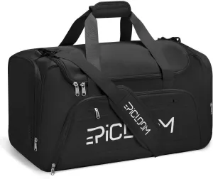 Gym Bag with Shoes  Wet Compartment, Travel Duffel Bag for Men Women, 26L Weekender Overnight, Lightweight Carry On for Workout Football
