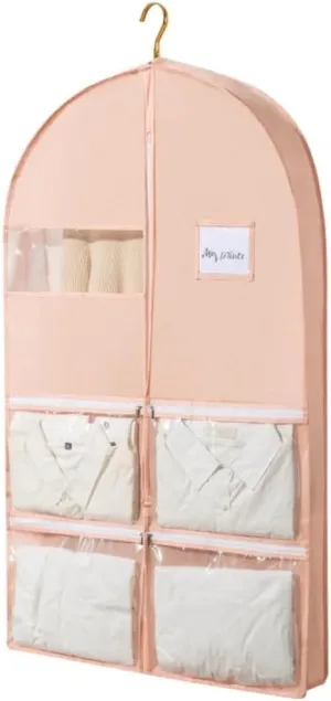 Habrur Clothes Cover 5 Pack Garment Bags Suit Bags With 4"" Gussets 4 Pockets For Hanging Clothes Suit Bags (Color : Pink, Size : 60 * 10 * 150cm)