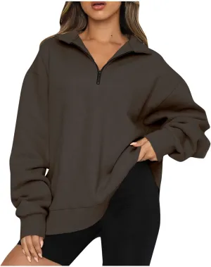 Half Zip Pullover Women Alaska Eagles Letter Print Graphic Sweatshirts for Women Long Sleeve Fall Tops
