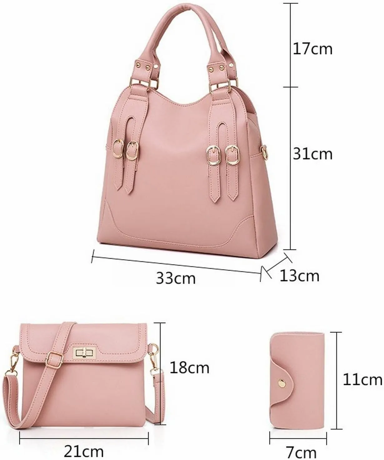 Handbags for women New 3pcs/set Handbags Luxury Belt Decoration Shoulder bag Fashion Messenger bag Three-piece