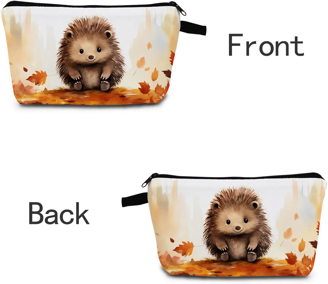 Hedgehog Makeup Bag for Women Travel Cosmetic Organizer Bag Teacher Appreciation Gifts Small Zipper Toiletry Bag