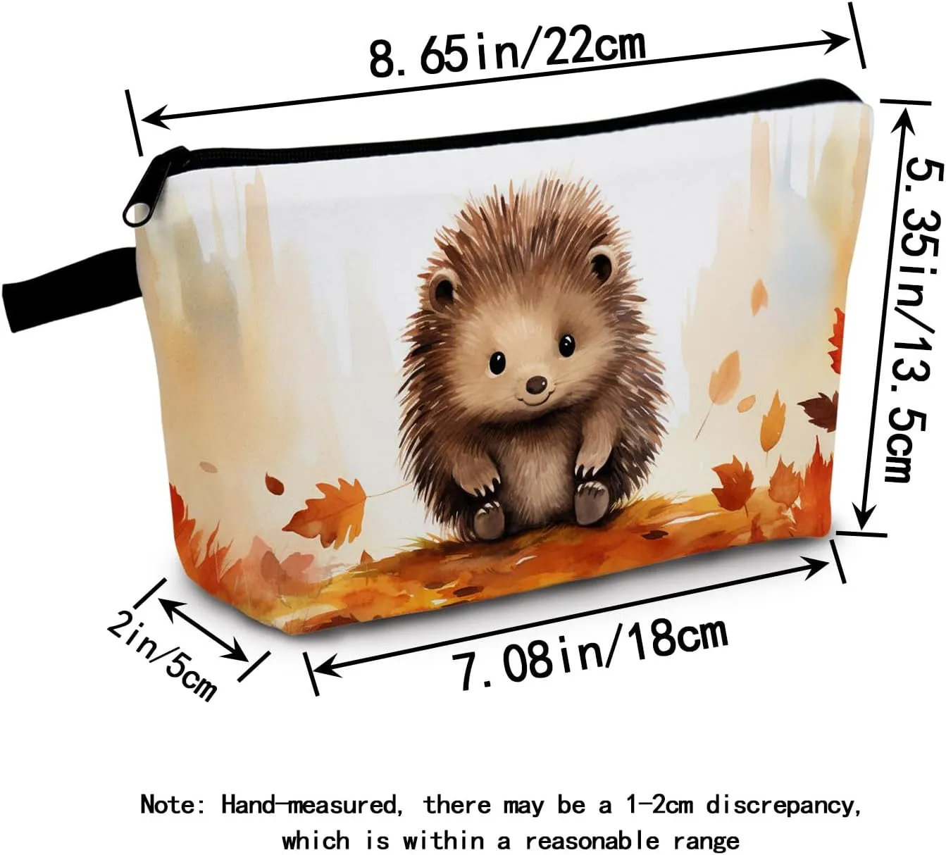 Hedgehog Makeup Bag for Women Travel Cosmetic Organizer Bag Teacher Appreciation Gifts Small Zipper Toiletry Bag