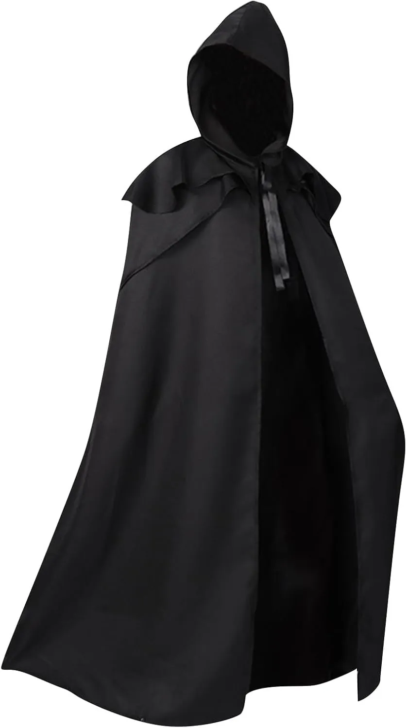 Hooded Robe Halloween Medieval Renaissance Cloaks Unisex Adult Monk Friar Priest Wizard Cloak Hooded Robe Cosplay Capes