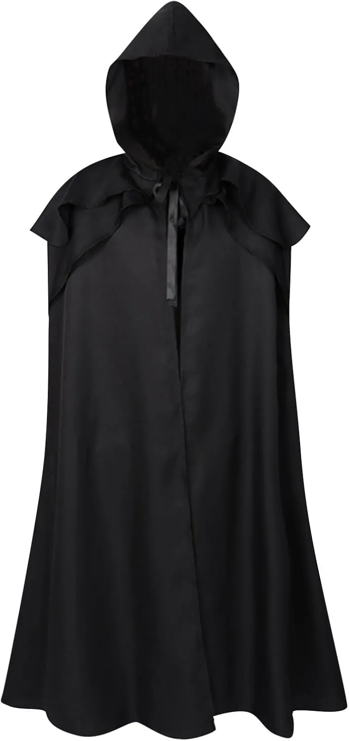 Hooded Robe Halloween Medieval Renaissance Cloaks Unisex Adult Monk Friar Priest Wizard Cloak Hooded Robe Cosplay Capes