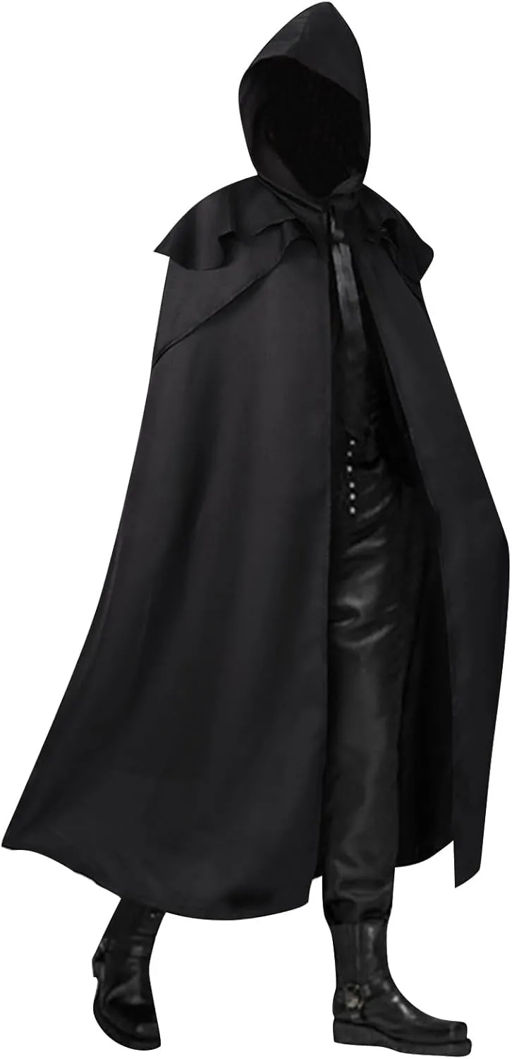 Hooded Robe Halloween Medieval Renaissance Cloaks Unisex Adult Monk Friar Priest Wizard Cloak Hooded Robe Cosplay Capes