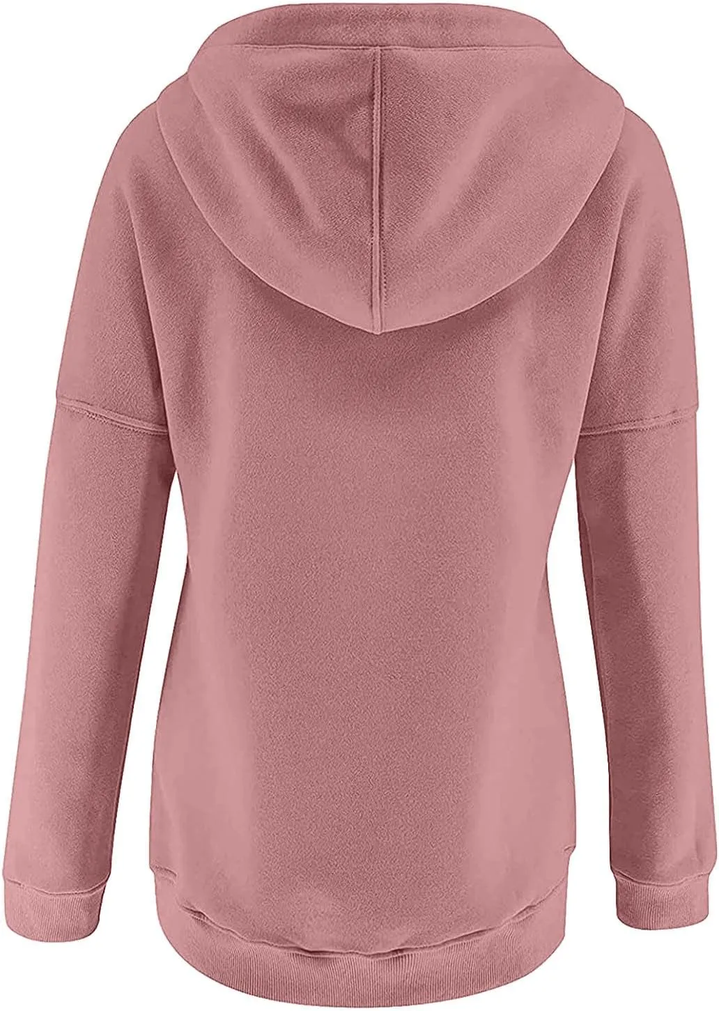 Hoodies For Women Dressy Casual 2024 Solid Basic Button Down Hooded Drawstring Sweatshirt Fall Fashion Pullover Tops