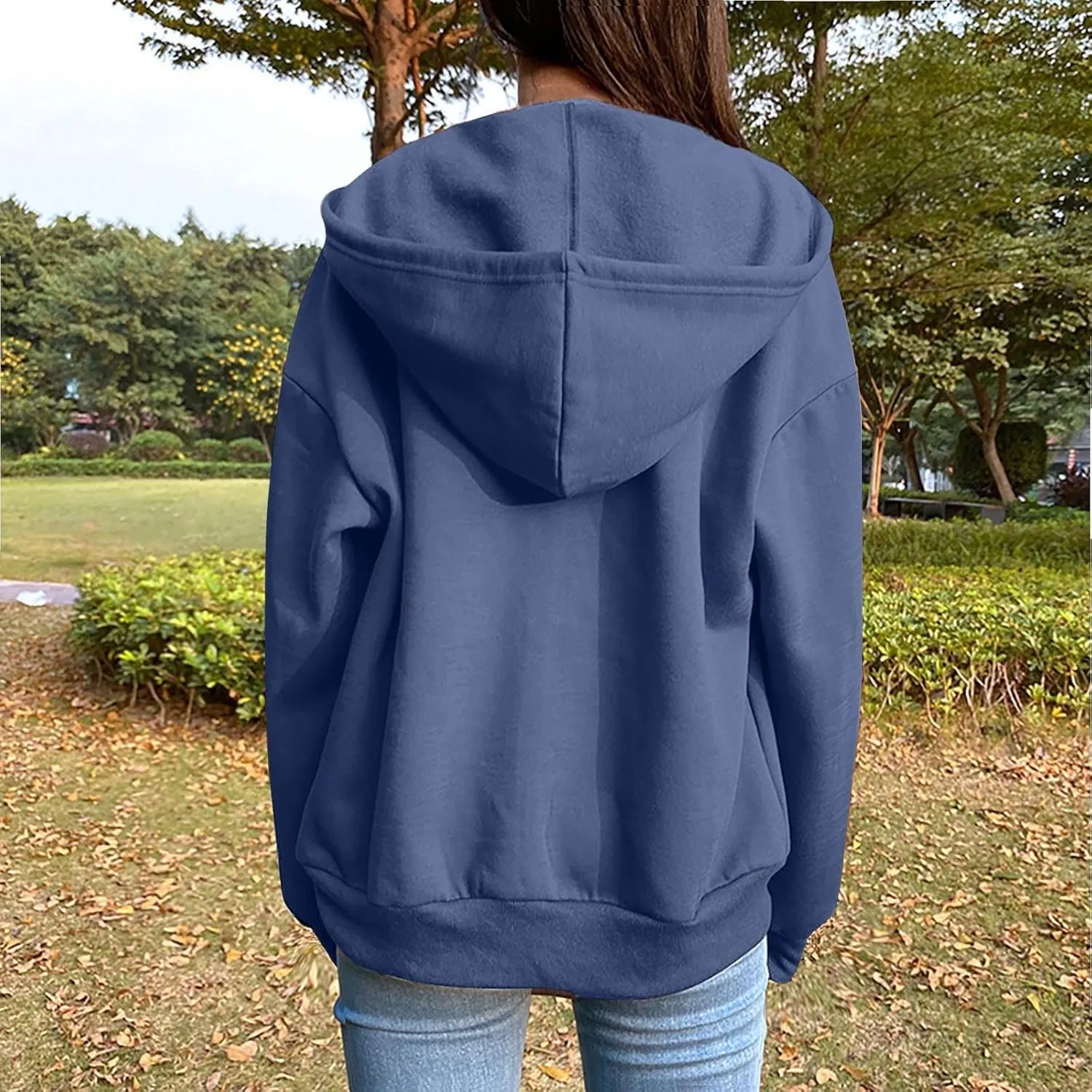 Hoodies Sweatshirts for Women 2024 Casual Long Sleeve Shirt Zip Up Fleece Hoodie Jacket Coat Fall Clothes with Pocket