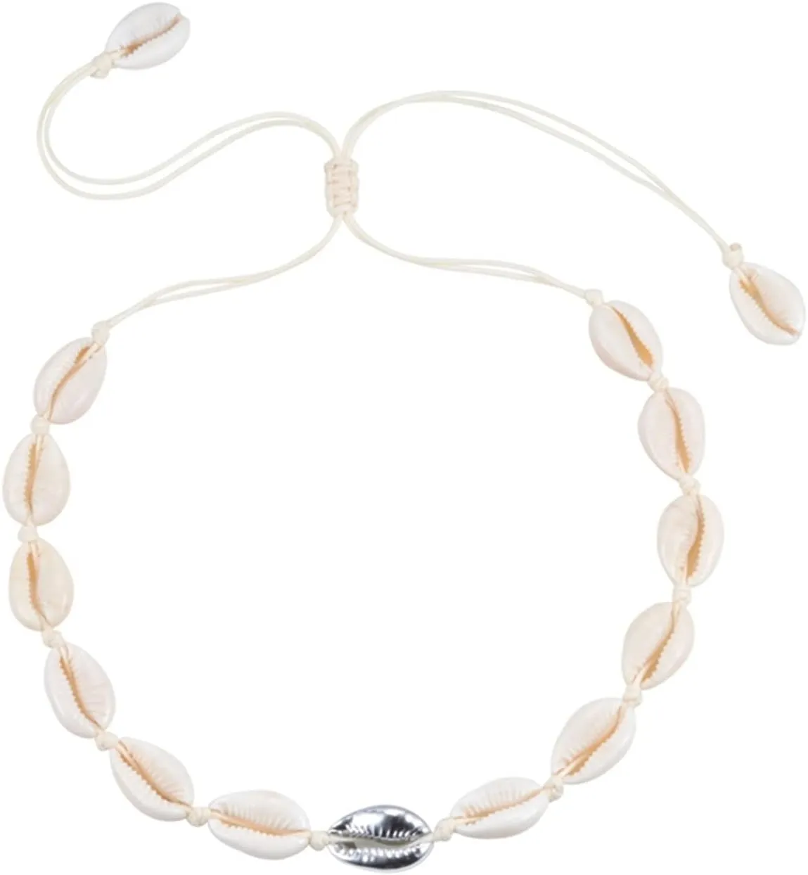 Hot Conch Seashell Necklace Women Jewelry Summer Beach Shell Choker Bohemian Rope Cowrie Beaded Necklaces Handmade Collar Female (Metal Color : Style 16)