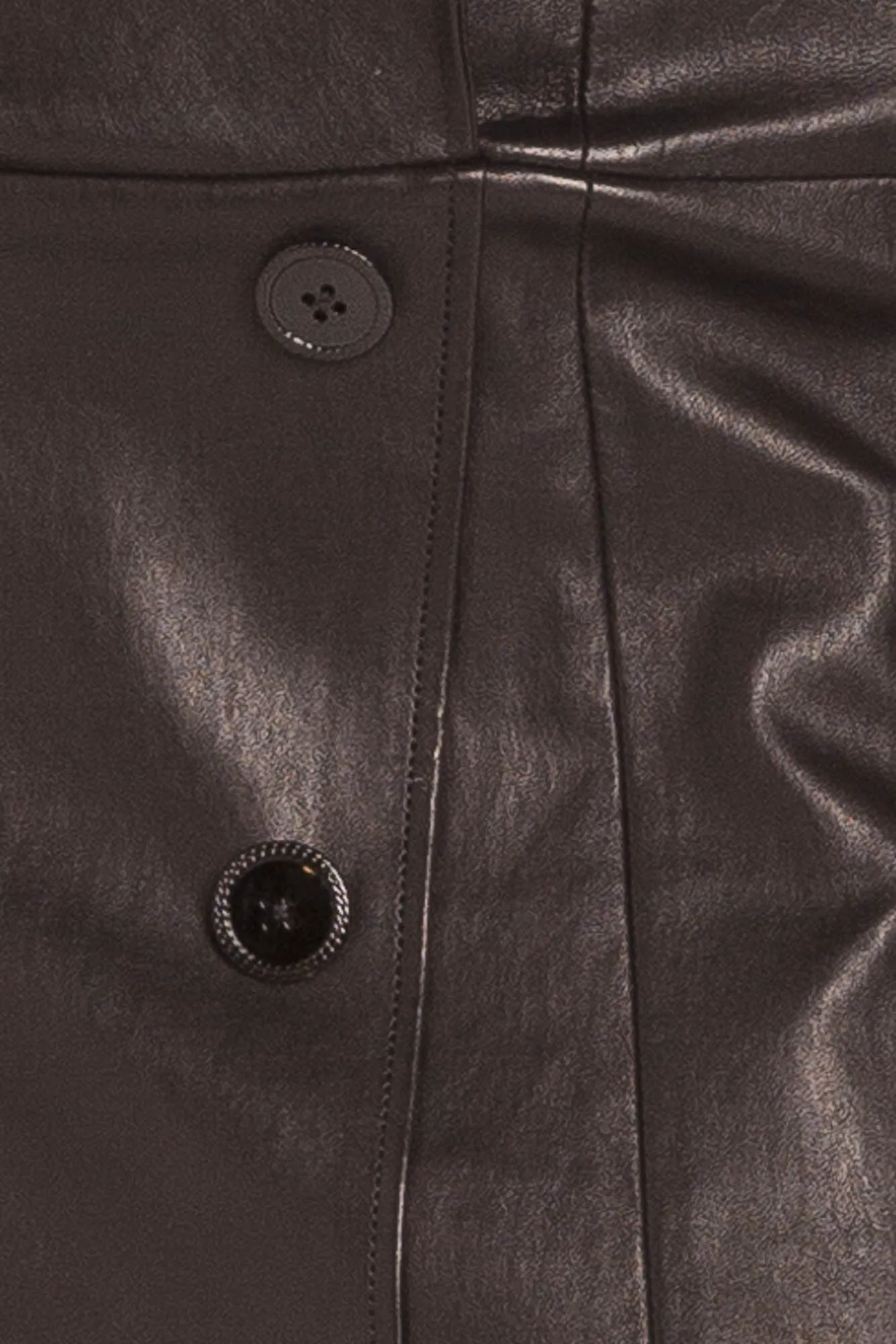 Jitrois - Brand New " Tess" Black Long Sleeve Tuxedo Style Deep V Leather Mini Dress - FR 38