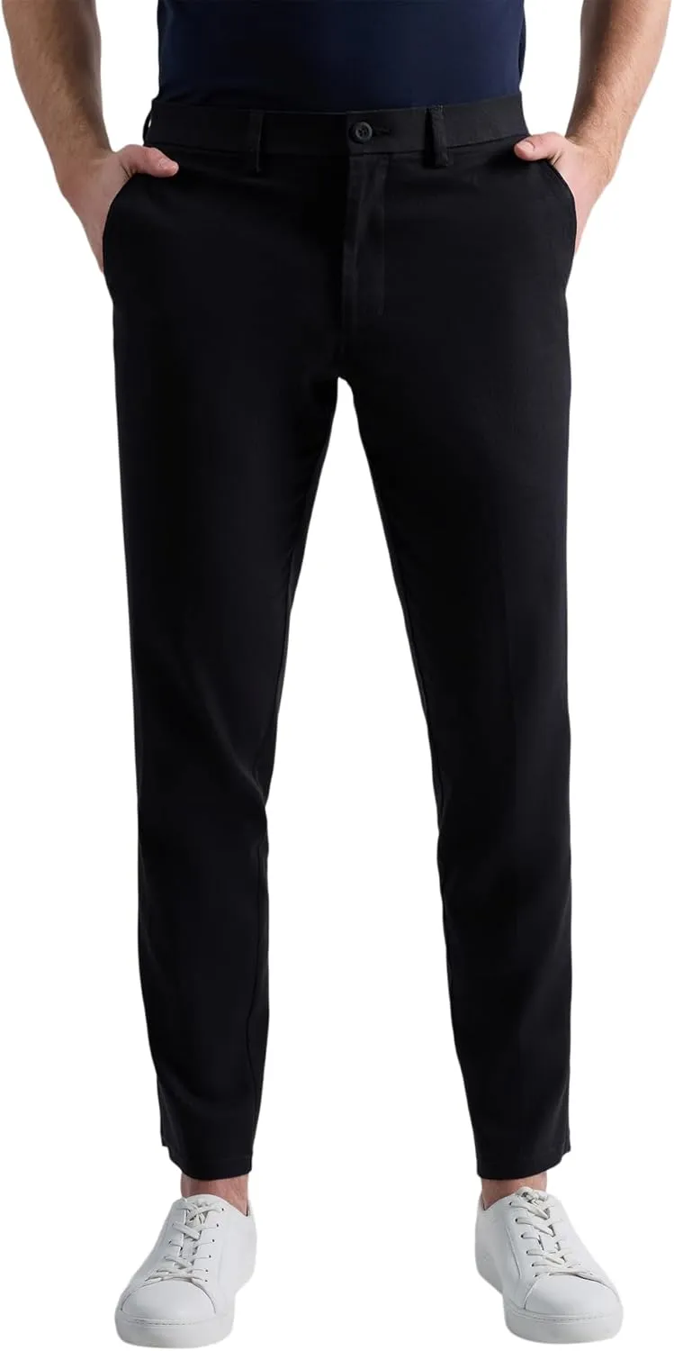 Kenneth Cole Reaction Men's Slim Fit Casual Linen Chino Pant, Black