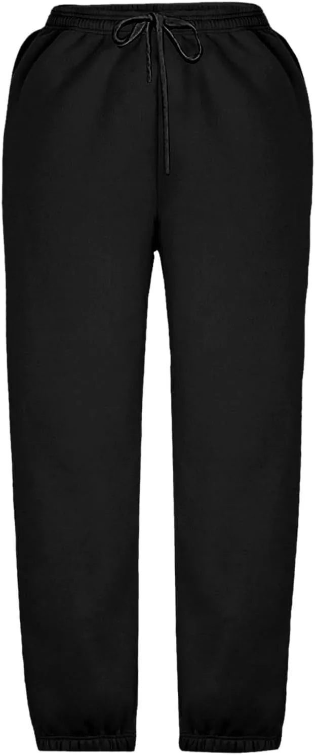 Kids Girls High Waisted Sweatpants Active Joggers Casual Loose Solid Trousers Baggy Sweat Pants with Pockets Clothes