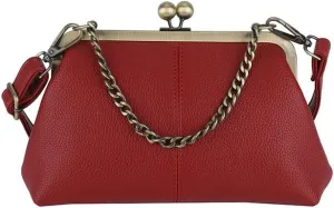 Kiss Lock Purses and Handbags Kisslock Crossbody Bag Vintage Shoulder Clutch Purses for Women