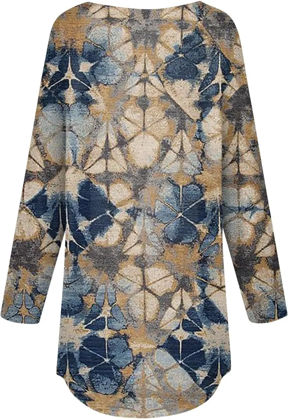 Ladies Tops And Blouses Long Sleeve Casual Shirts Crew Neck Blouses Fall Tie Dye Sweatshirts, Small-5X-Large