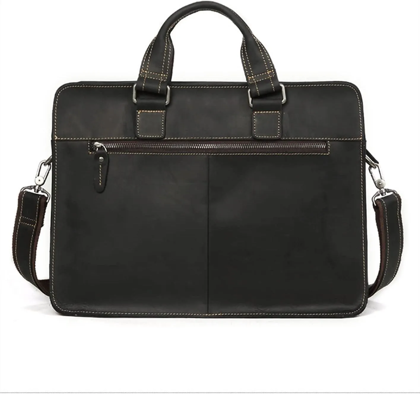 Laptop Bag,Leather Briefcase for Men Business Travel Messenger Bags Laptop Bag Metal Zipper (Color : C, Size : 30 * 41 * 10cm)