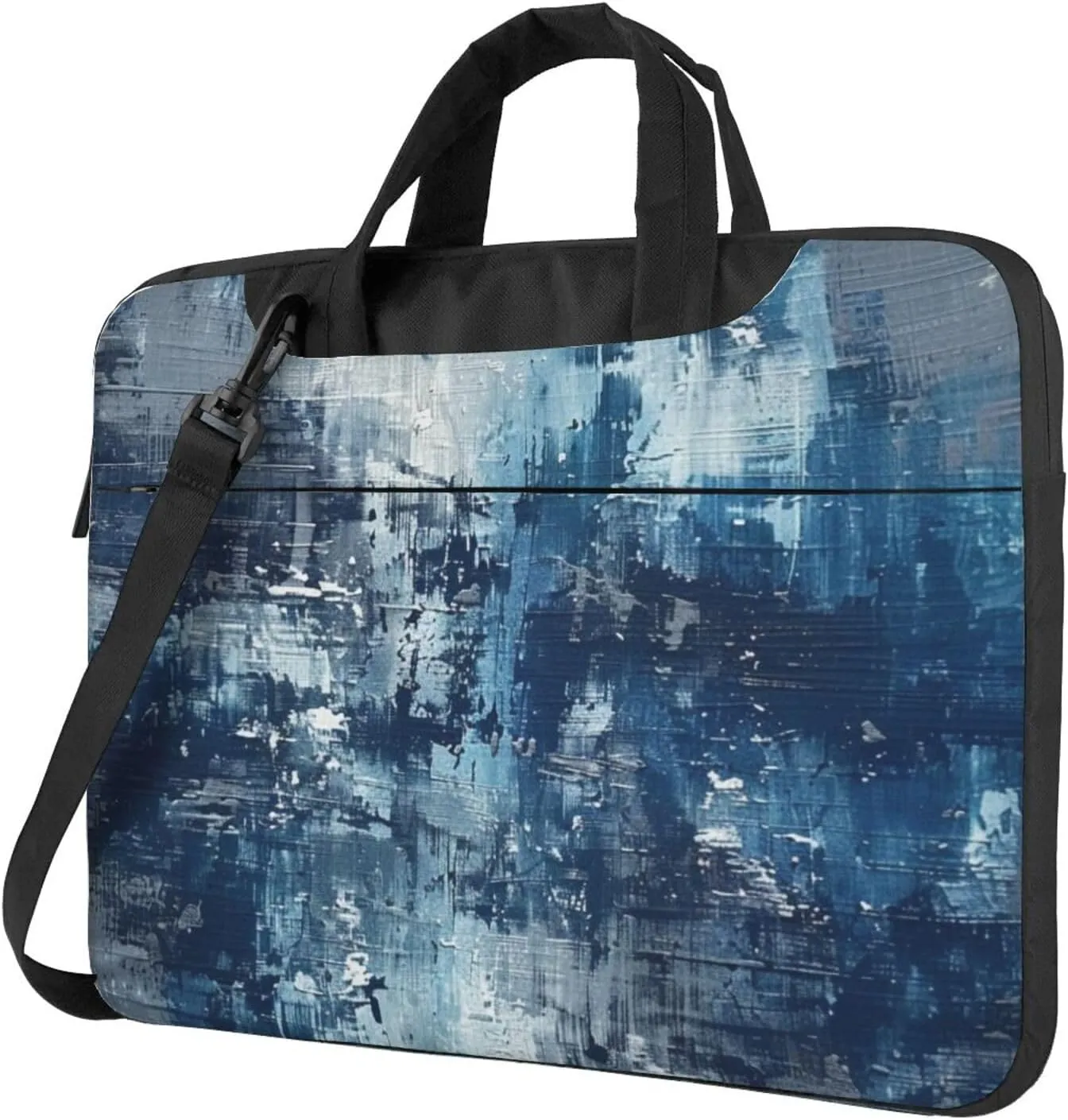 Laptop Tote Bag Abstract Blue Printed Travel Business Computer Bag Work Bag for Men Women
