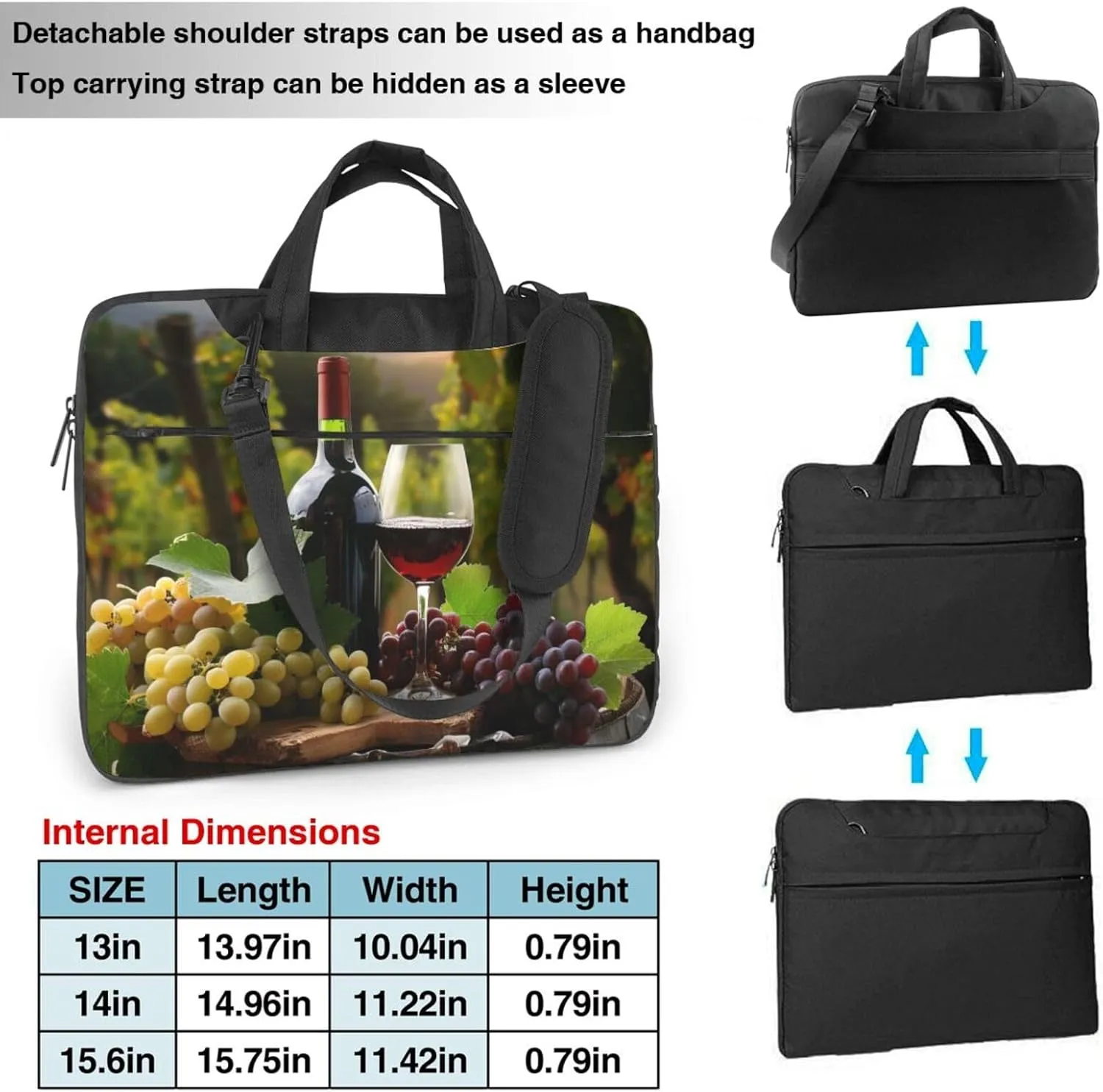 Laptop Tote Bag, Laptop Tote Bag, Travel Bag, Business Computer Bag, Work Bag for Men and Women, Red Wine