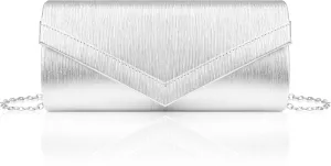 Larcenciel Women's Evening Handbags, Fashion Vegan Leather Envelope Clutch Purse &Chain for Date Night Wedding Cocktail Party