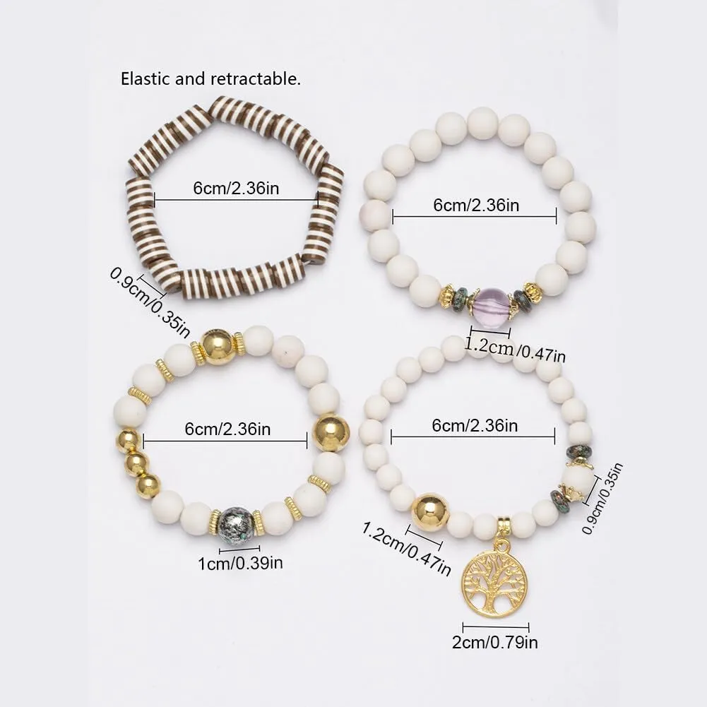 Layered Bracelets Bohemian Style Friendship Bracelets Bead Accent Women's Fashion Accessory