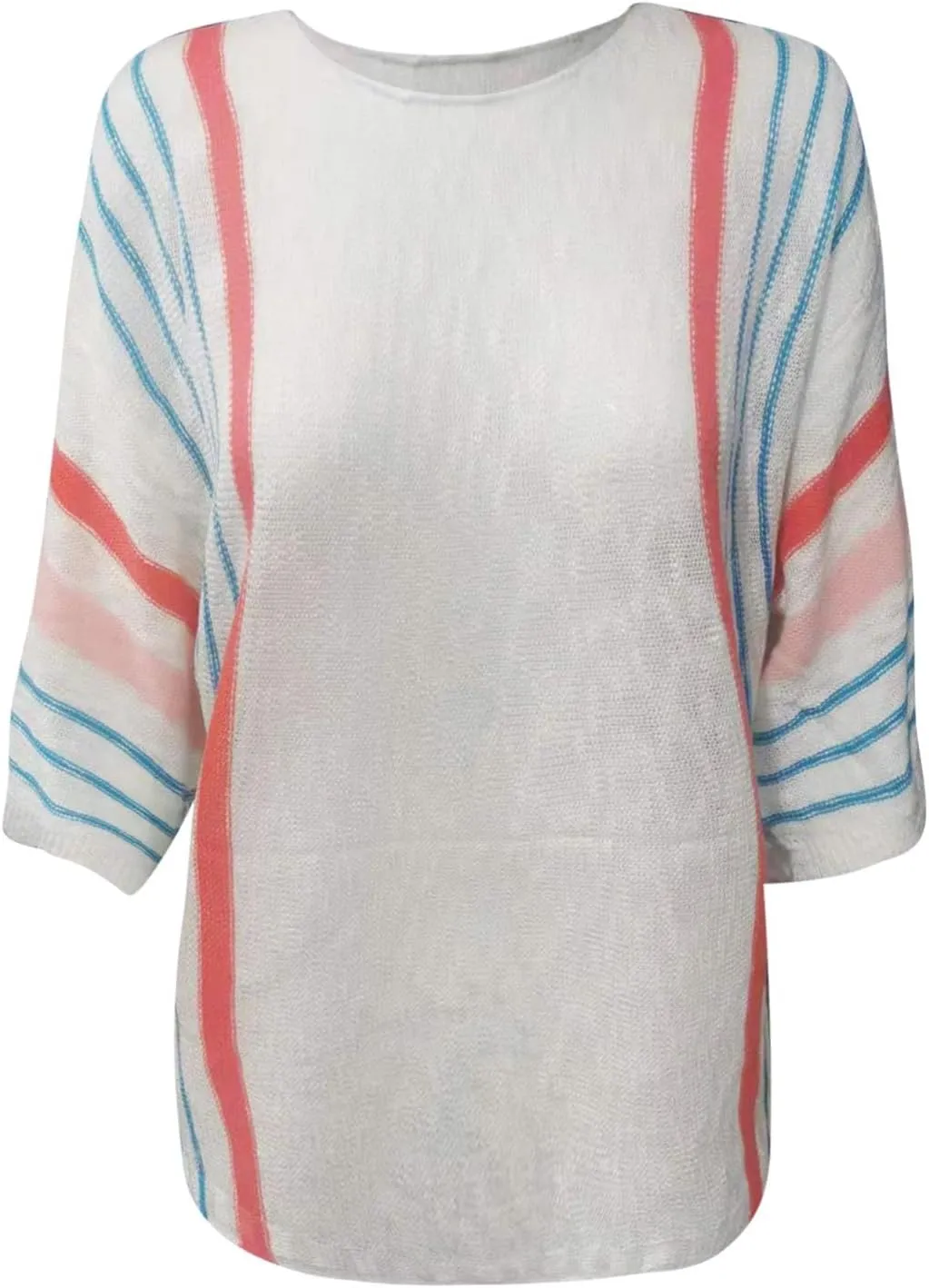 LCMTWX Oversized Sweater for Women Flared Sleeves Vertical Striped Color Matching Sweater Sweater Boys Pullover Sweater