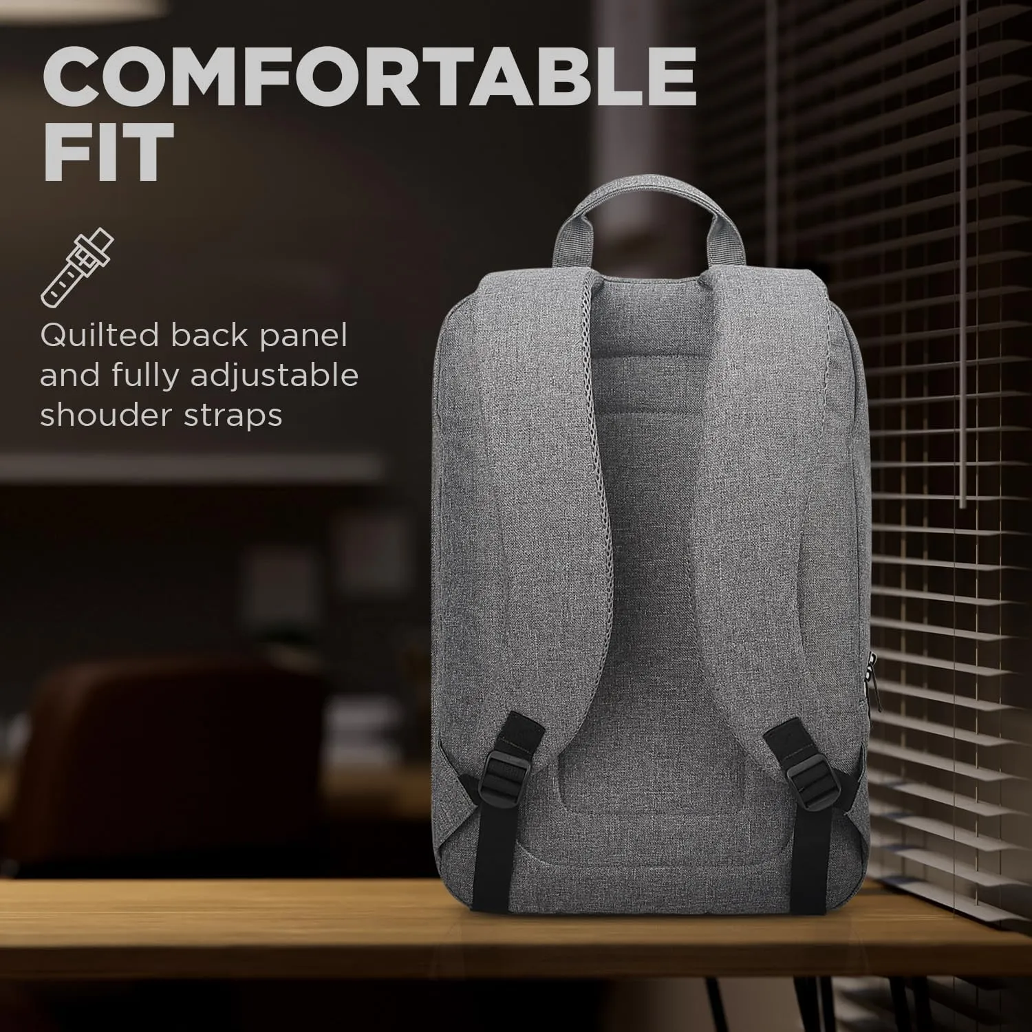 Lenovo Casual Laptop Backpack B210 - 15.6 inch - Padded Laptop/Tablet Compartment - Durable and Water-Repellent Fabric - Lightweight - Grey