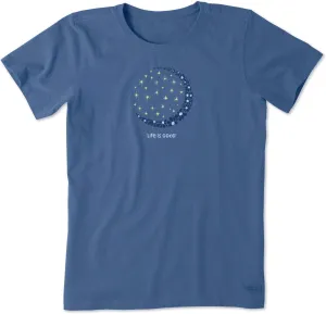 Life is Good Women's Crusher Tee, Short Sleeve Cotton Graphic T-Shirts, Crescent Moon Daisies