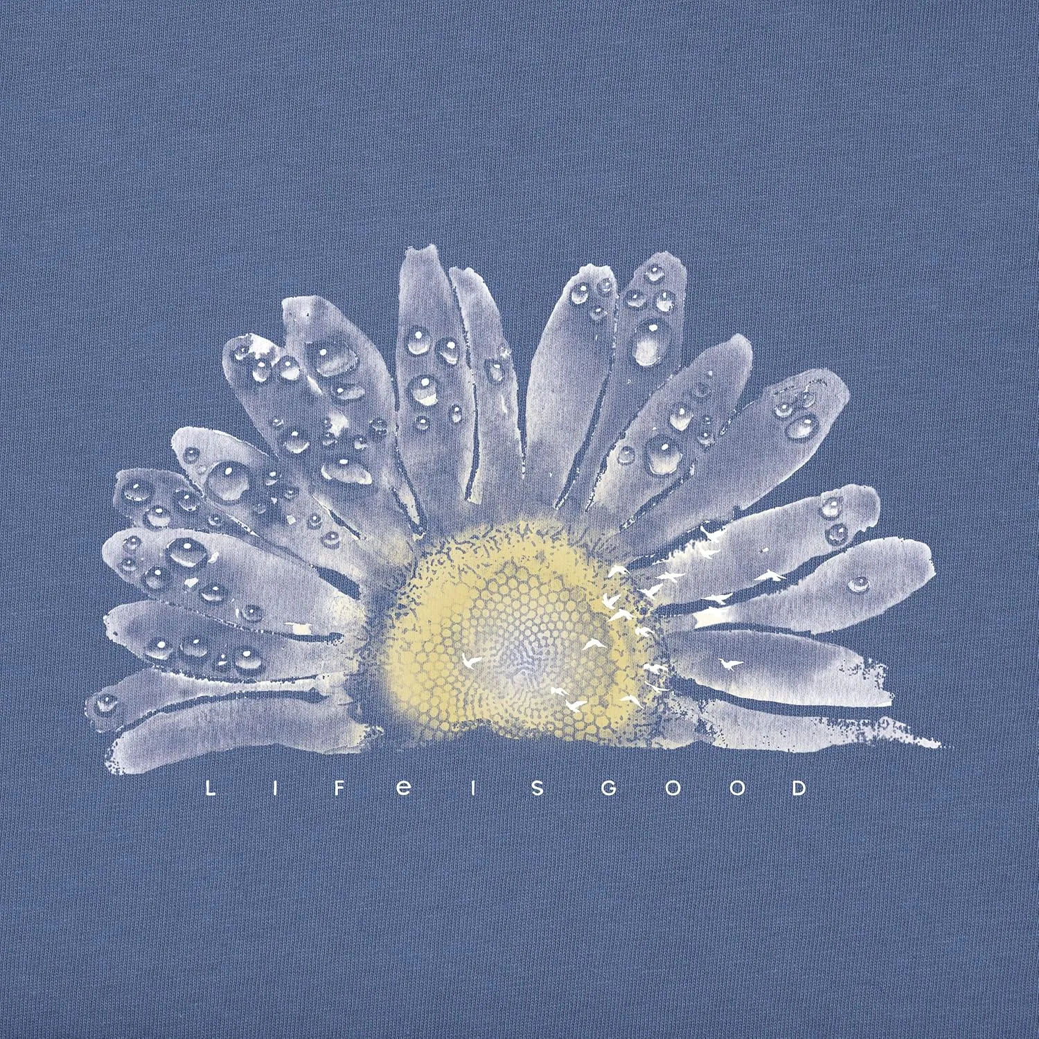 Life is Good Women's Crusher Tee, Short Sleeve Cotton Graphic T-Shirts, Watercolor Daisy Birds