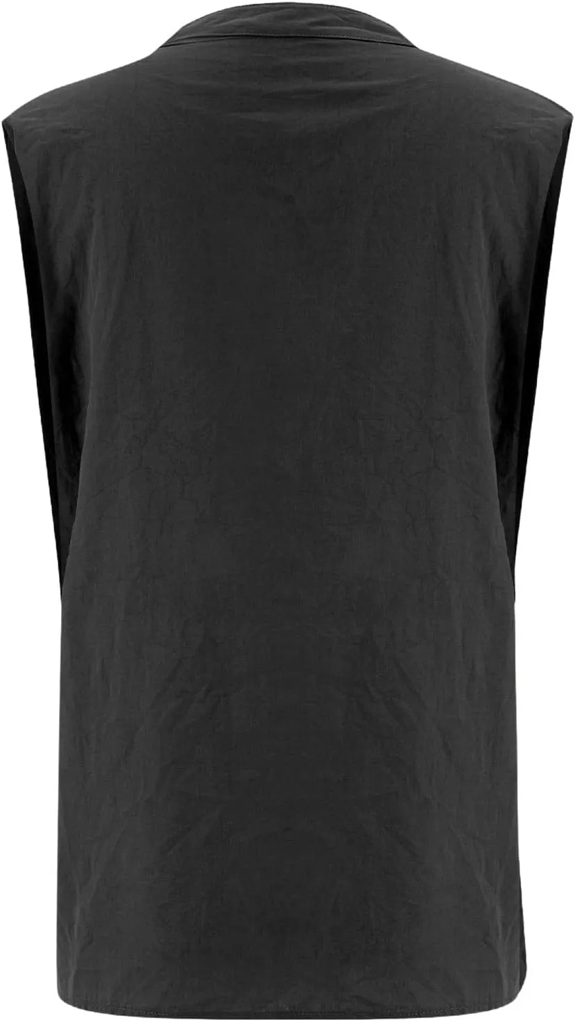Linen Blend Tops for Women Button Down Sleeveless V Neck Plus Size Linen Shirts Summer Casual Trendy Work Blouses