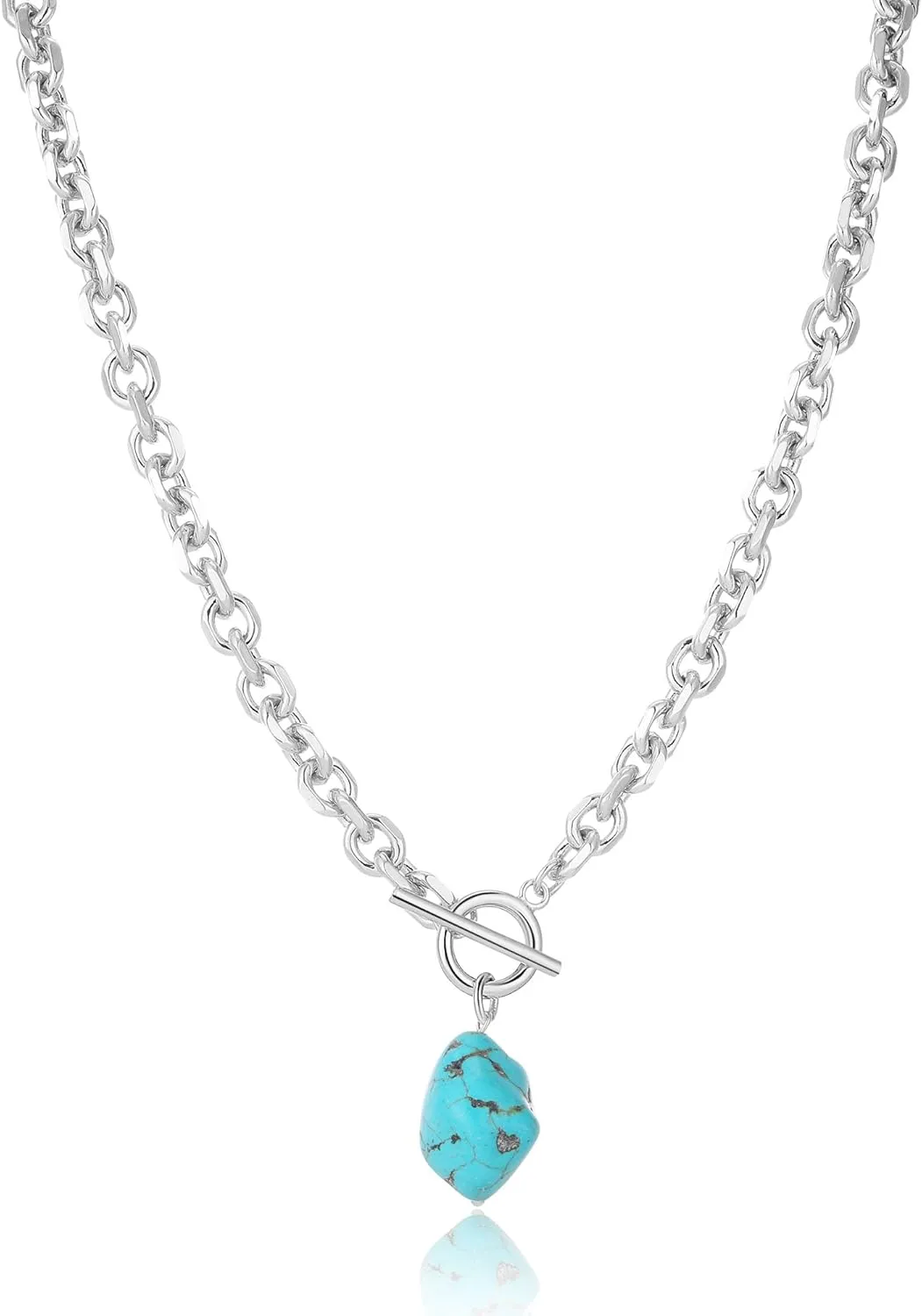 Link Chain Toggle Clasp Baroque Pearl Necklace for Women 14k Gold Plated Charm Pendant Chunky Necklaces For Women Trendy