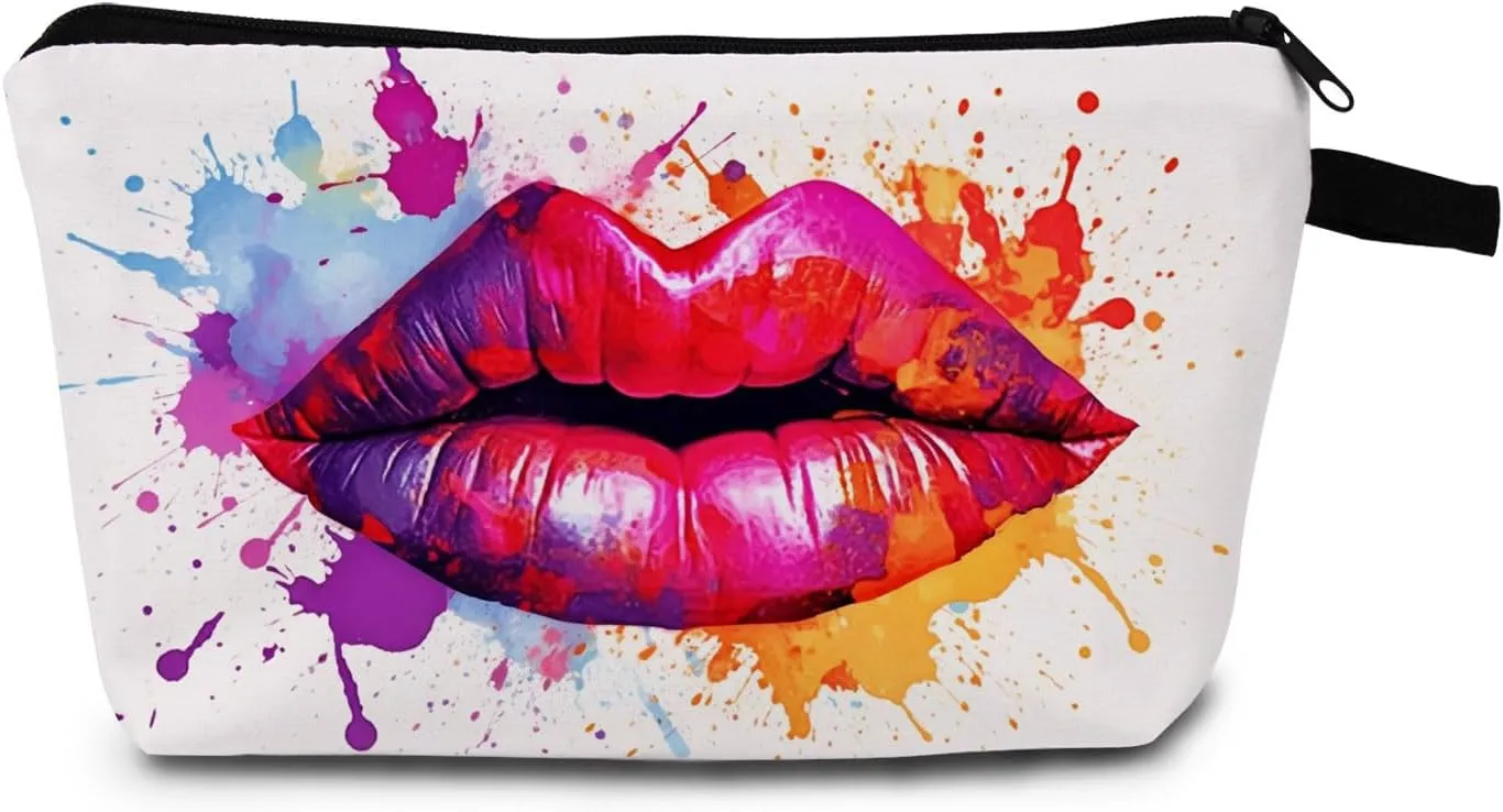 Lip Makeup Bag for Women Travel Cosmetic Organizer Bag Teacher Appreciation Gifts Small Zipper Toiletry Bag